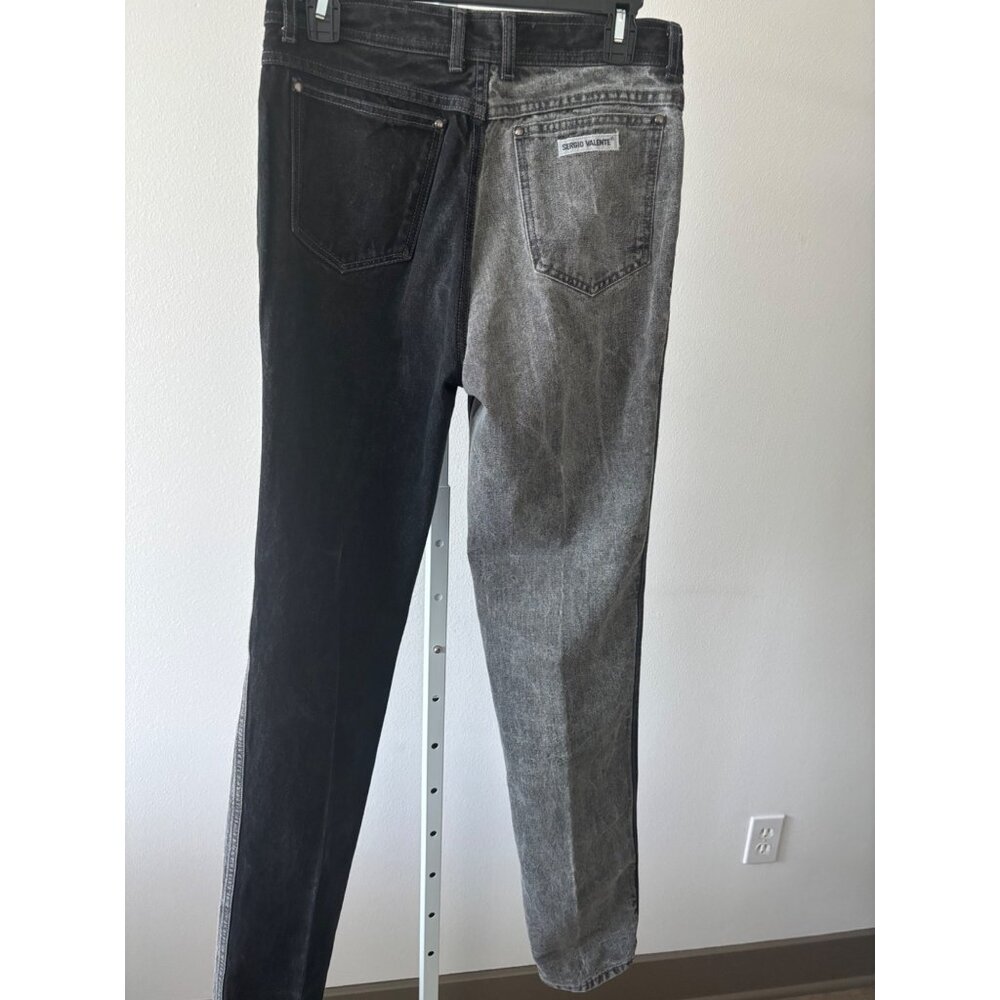 VTG Sergio Valente Jeans 32 Two-Tone High Rise Straight Leg Festival Streetwear - Picture 12 of 16